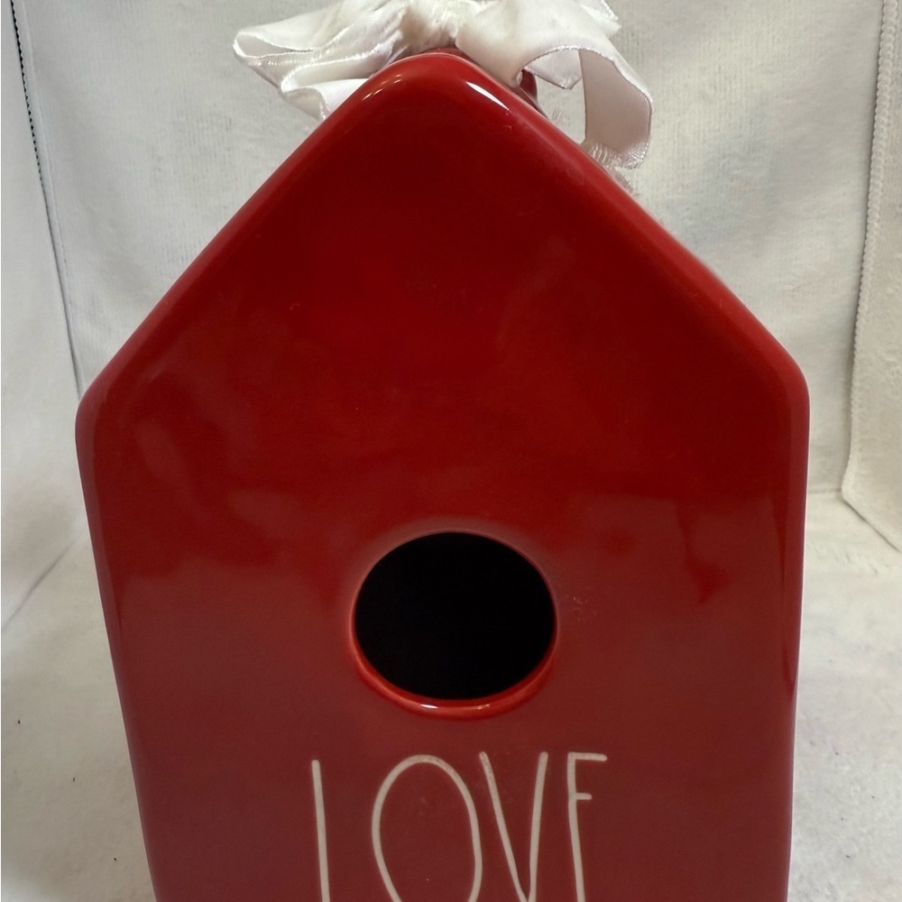 New RAE DUNN Valentines Day
"LOVE" Red 
Birdhouse
